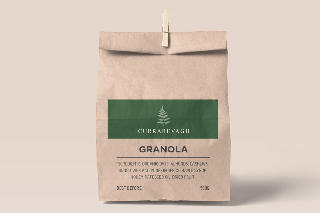 granola packaging design for Currarevagh